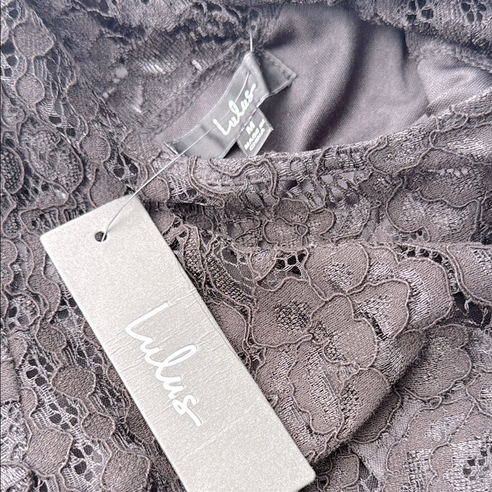 NWT Lulus Not a Secret Black Lace Puff Sleeve Mini Dress - Picture 10 of 11